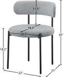 Beacon Boucle Fabric Dining Chair Set - Contemporary Design with Sturdy Iron Frame for Comfort