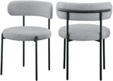 Beacon Boucle Fabric Dining Chair Set - Contemporary Design with Sturdy Iron Frame for Comfort