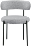 Beacon Boucle Fabric Dining Chair Set - Contemporary Design with Sturdy Iron Frame for Comfort