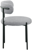 Beacon Boucle Fabric Dining Chair Set - Contemporary Design with Sturdy Iron Frame for Comfort