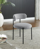 Beacon Boucle Fabric Dining Chair Set - Contemporary Design with Sturdy Iron Frame for Comfort