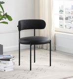 Beacon Boucle Fabric Dining Chair Set - Contemporary Design with Sturdy Iron Frame for Comfort