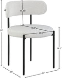 Beacon Boucle Fabric Dining Chair Set - Contemporary Design with Sturdy Iron Frame for Comfort