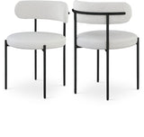 Beacon Boucle Fabric Dining Chair Set - Contemporary Design with Sturdy Iron Frame for Comfort