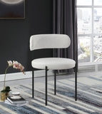 Beacon Boucle Fabric Dining Chair Set - Contemporary Design with Sturdy Iron Frame for Comfort