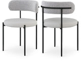 Beacon Boucle Fabric Dining Chair Set - Contemporary Design with Sturdy Iron Frame for Comfort