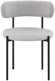 Beacon Boucle Fabric Dining Chair Set - Contemporary Design with Sturdy Iron Frame for Comfort
