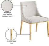 Haines Dining Chair – Elegant Contemporary Design with Luxurious Fabric and Stylish Gold Legs for Dining Room