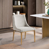 Haines Dining Chair – Elegant Contemporary Design with Luxurious Fabric and Stylish Gold Legs for Dining Room