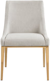 Haines Dining Chair – Elegant Contemporary Design with Luxurious Fabric and Stylish Gold Legs for Dining Room