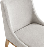 Haines Dining Chair – Elegant Contemporary Design with Luxurious Fabric and Stylish Gold Legs for Dining Room