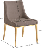 Haines Dining Chair – Elegant Contemporary Design with Luxurious Fabric and Stylish Gold Legs for Dining Room