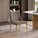 Haines Dining Chair – Elegant Contemporary Design with Luxurious Fabric and Stylish Gold Legs for Dining Room