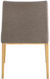 Haines Dining Chair – Elegant Contemporary Design with Luxurious Fabric and Stylish Gold Legs for Dining Room
