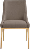 Haines Dining Chair – Elegant Contemporary Design with Luxurious Fabric and Stylish Gold Legs for Dining Room
