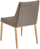 Haines Dining Chair – Elegant Contemporary Design with Luxurious Fabric and Stylish Gold Legs for Dining Room