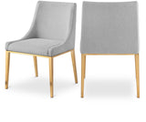 Haines Dining Chair – Elegant Contemporary Design with Luxurious Fabric and Stylish Gold Legs for Dining Room