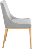 Haines Dining Chair – Elegant Contemporary Design with Luxurious Fabric and Stylish Gold Legs for Dining Room