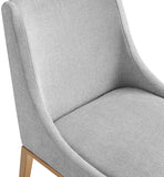Haines Dining Chair – Elegant Contemporary Design with Luxurious Fabric and Stylish Gold Legs for Dining Room
