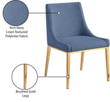 Haines Dining Chair – Elegant Contemporary Design with Luxurious Fabric and Stylish Gold Legs for Dining Room