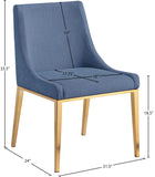 Haines Dining Chair – Elegant Contemporary Design with Luxurious Fabric and Stylish Gold Legs for Dining Room
