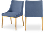 Haines Dining Chair – Elegant Contemporary Design with Luxurious Fabric and Stylish Gold Legs for Dining Room