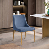 Haines Dining Chair – Elegant Contemporary Design with Luxurious Fabric and Stylish Gold Legs for Dining Room