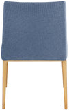 Haines Dining Chair – Elegant Contemporary Design with Luxurious Fabric and Stylish Gold Legs for Dining Room