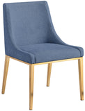 Haines Dining Chair – Elegant Contemporary Design with Luxurious Fabric and Stylish Gold Legs for Dining Room