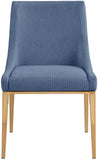 Haines Dining Chair – Elegant Contemporary Design with Luxurious Fabric and Stylish Gold Legs for Dining Room