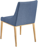Haines Dining Chair – Elegant Contemporary Design with Luxurious Fabric and Stylish Gold Legs for Dining Room