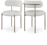 Beacon Boucle Fabric Dining Chair Set - Contemporary Design with Sturdy Iron Frame for Comfort