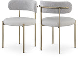 Beacon Boucle Fabric Dining Chair Set - Contemporary Design with Sturdy Iron Frame for Comfort