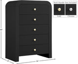 Artisto Contemporary Chest with Rich Ash Veneer Finish and Versatile Gold & Chrome Handles