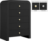 Artisto Contemporary Chest with Rich Ash Veneer Finish and Versatile Gold & Chrome Handles