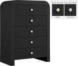 Artisto Contemporary Chest with Rich Ash Veneer Finish and Versatile Gold & Chrome Handles