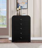 Artisto Contemporary Chest with Rich Ash Veneer Finish and Versatile Gold & Chrome Handles