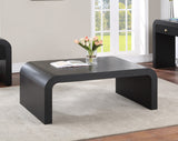 Artisto Contemporary Coffee Table with Rich Ash Veneer Finish - Stylish Curved Design for Modern Homes