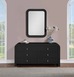 Artisto Ash Veneer Contemporary Mirror - Elegant Curved Design for Stylish Home Organization
