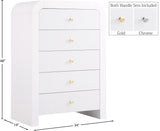 Artisto Contemporary Chest with Rich Ash Veneer Finish and Versatile Gold & Chrome Handles