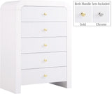 Artisto Contemporary Chest with Rich Ash Veneer Finish and Versatile Gold & Chrome Handles