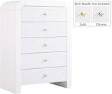 Artisto Contemporary Chest with Rich Ash Veneer Finish and Versatile Gold & Chrome Handles