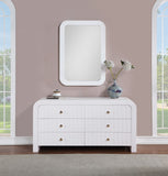 Artisto Ash Veneer Contemporary Mirror - Elegant Curved Design for Stylish Home Organization