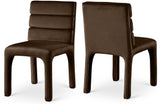 Kai Dining Chair Set of 2 - Luxurious Velvet Upholstery with Channel Tufting for Ultimate Comfort