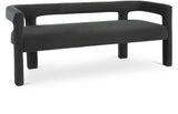 Athena Velvet Contemporary Bench - Luxurious Seating Solution for Modern Living Spaces, 66.5" Wide