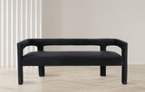 Athena Velvet Contemporary Bench - Luxurious Seating Solution for Modern Living Spaces, 66.5" Wide