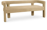 Athena Velvet Contemporary Bench - Luxurious Seating Solution for Modern Living Spaces, 66.5" Wide