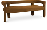 Athena Velvet Contemporary Bench - Luxurious Seating Solution for Modern Living Spaces, 66.5" Wide