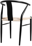 Beck Mid Century Dining Chair Set - Stylish Rope Fabric Seating with Sleek Metal Legs for Modern Homes