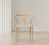 Beck Mid Century Dining Chair Set - Stylish Rope Fabric Seating with Sleek Metal Legs for Modern Homes